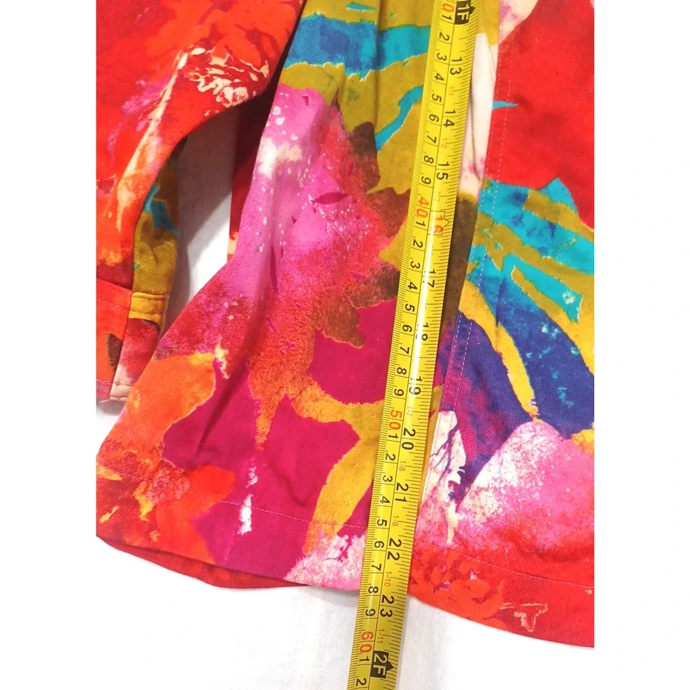 Coldwater Creek Women's Loud Colorful Button Jacket Blazer Petite Sz PL Unlined